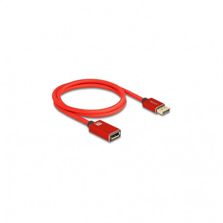 "DELOCK DisplayPort Verlngerungskabel 8K 60 Hz 1 m rot Metall ohne Einrastfunktion"