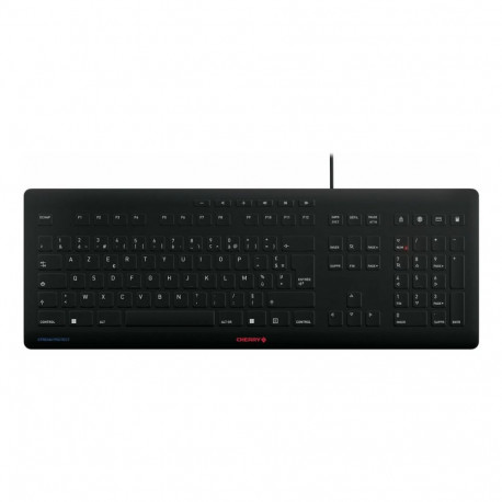 "CHERRY STREAM PROTECT KEYBOARD Corded FR-Layout schwarz"