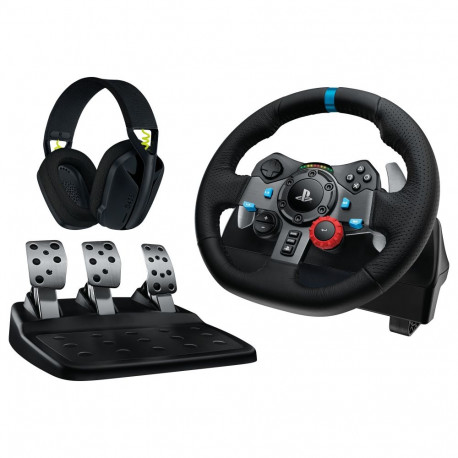 "Logitech G29 EU + G435 Black Gaming Controller Aluminium Black USB Steering wheel + pedals + headse