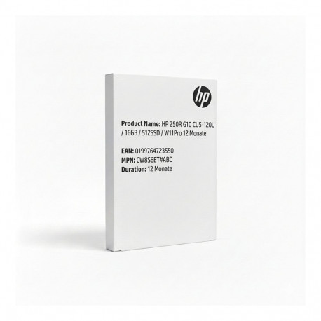 "HP 250R G10 CU5-120U/16GB/512SSD/W11 Pro 12 Monate"