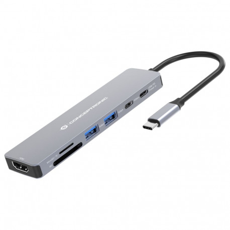 CONCEPTRONIC 7-1 dokkimisjaam USB-C->HDMI/USB-C/2xUSB-A/+ 25cm hall
