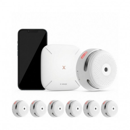 "X-Sense FS61 6 1 RF-Rauchmelder-Set mit Gateway (6×XS01-M 1×SBS50)"