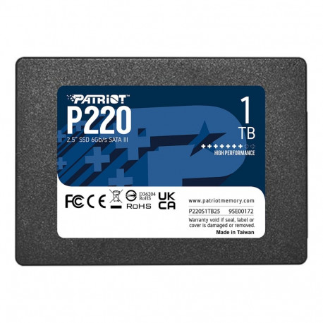 Patriot P220 1 TB 2,5" must (SATA III 6 Gb/s)