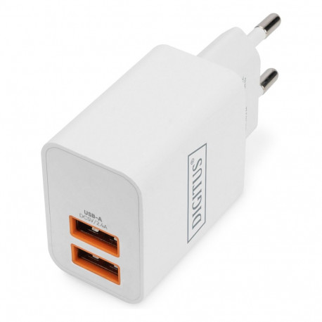 "Digitus Charger 2x USB-A 15W 2x 24A weiß"