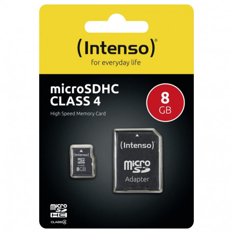 Intenso 8GB MicroSDHC mälukaart 21MB/s + adapter