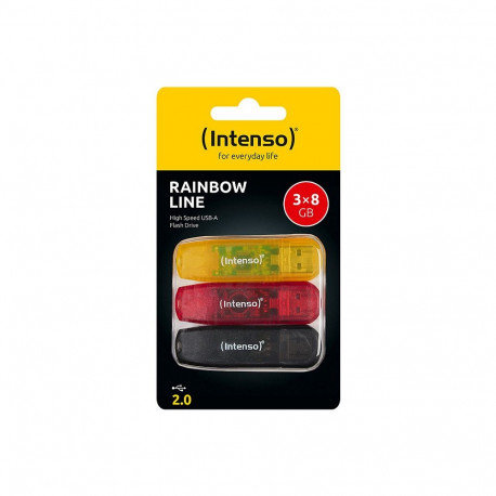 "STICK Intenso Rainbow Line 8GB USB Stick 2.0 Multipack x3 bunt"