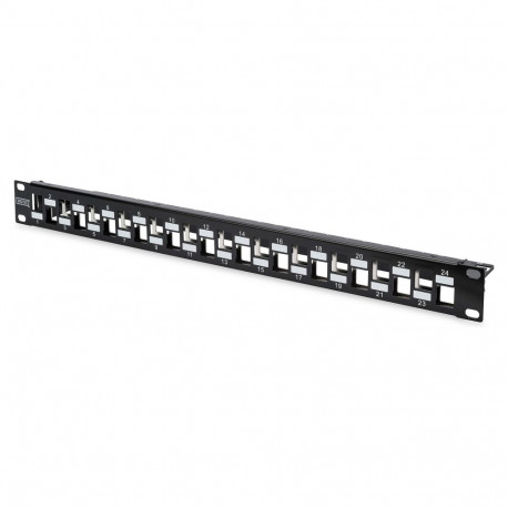 "DIGITUS Patchpanel 1HE 24-Port modular geschirmt schwarz"