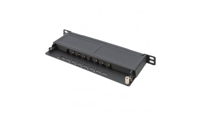DIGITUS Cat.6A õhuke varjestatud patchpaneel, 8-port, 0,5 HE, 10"