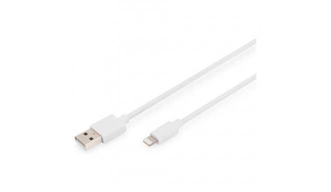 Digitus Apple Lightning - USB A andmekaabel MFI 1m valge