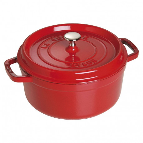 "Staub La Cocotte 24cm rund. Kirsch-rot. Gusseisen"