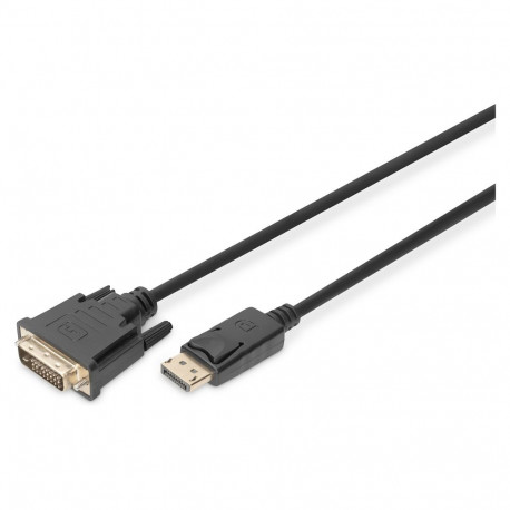 Digitus DisplayPort adapterkaabel, DP - DVI-D, 3,0m, must