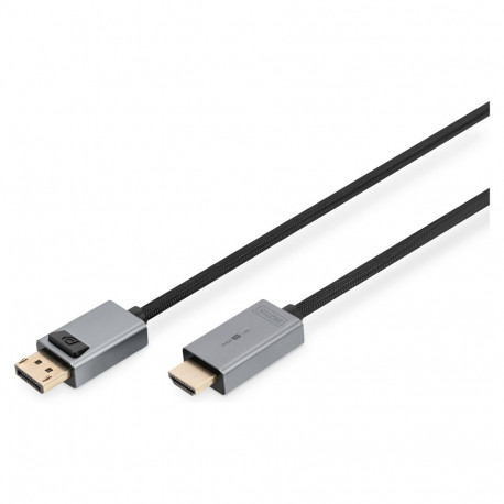 DIGITUS DisplayPort - HDMI A adapterkaabel 1,8m 4K alumiinium