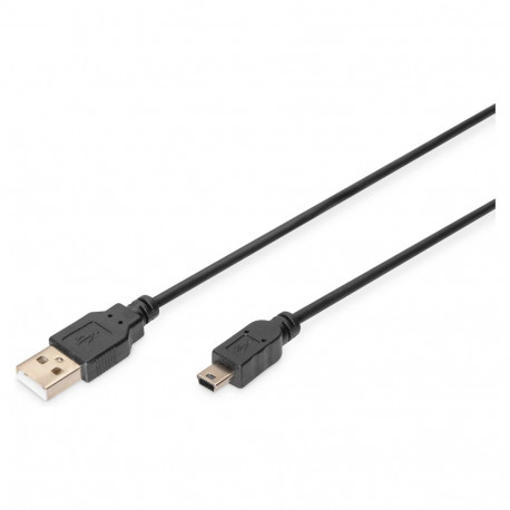 DIGITUS USB 2.0 A - mini B ühenduskaabel 1.0m, must