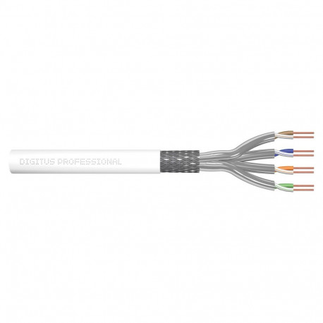 DIGITUS paigalduskaabel S/FTP Cat7 305m karbis AWG 26/1 valge