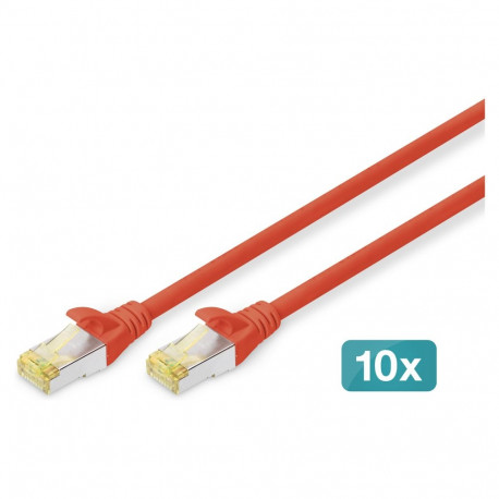 "DIGITUS CAT 6A S/FTP Patchkabel, 10 Stück, 1m, rot"