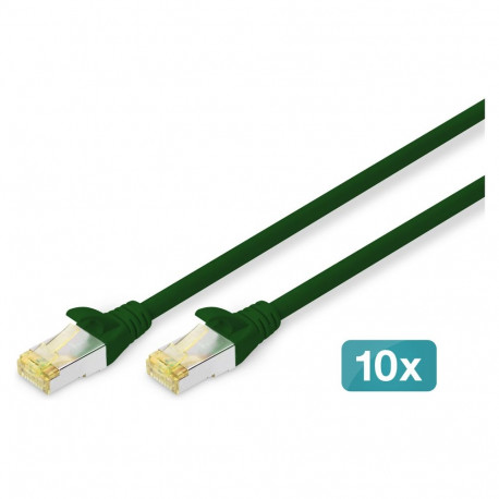 DIGITUS CAT 6A S/FTP patch-kaabel, 10 tükki, 1m, roheline