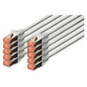 "DIGITUS CAT 6 S/FTP Patchkabel, 10 Stück, 0,5m, grau"
