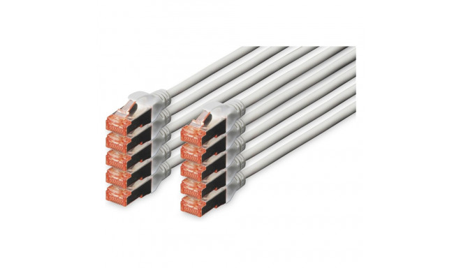 "DIGITUS CAT 6 S/FTP Patchkabel, 10 Stück, 1m, grau"