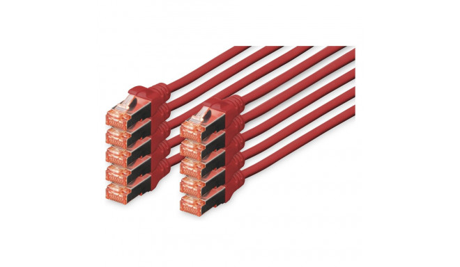 DIGITUS CAT 6 S/FTP patch-kaabel, 10 tk, 0,5m, punane