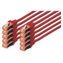"DIGITUS CAT 6 S/FTP Patchkabel, 10 Stück, 0,25m, rot"