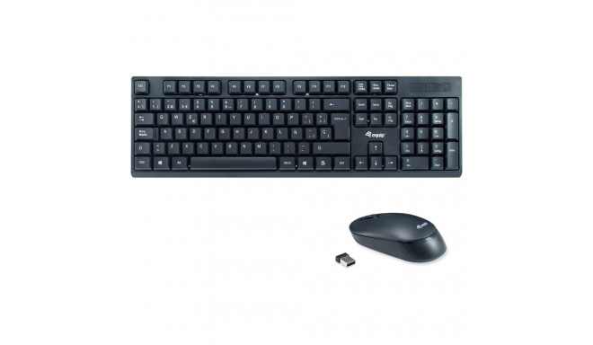 "Equip Wireless Tastatur + Maus. Layout spanisch schwarz"