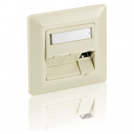 "Equip Unterputzdose +Frontplatte 3 Keystone 45° RAL 9010 Polybeutel"