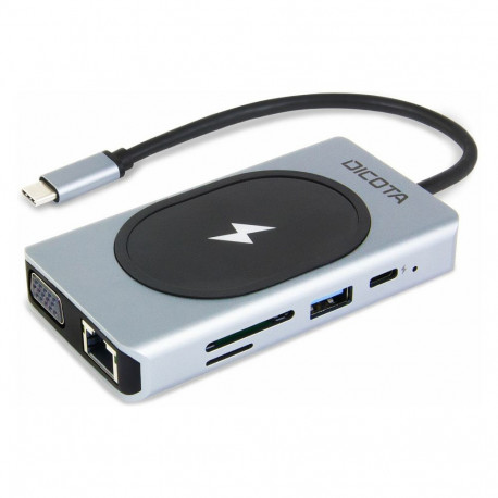 "D Dicota USB-C 10-in-1 Charging Hub 4K PD 100W silver"