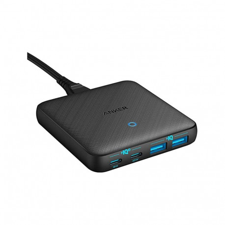 "Anker 543 PowerPort Atom III Charger 65W Slim 4-Port GaN 1 x USB-C 45W 1 x USB-C 20W 2 x USB-A"