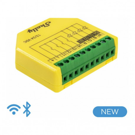 "Shelly Relais ""Plus RGBW PM"" WLAN Bluetooth LED Lichtcontroller Unterputz"