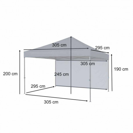 LUARO aiapaviljon peotelk kommertspaviljon 3x3m must