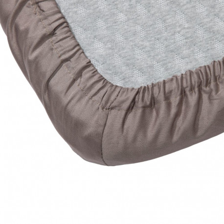 FITTED SHEET SATEEN 90X200+25 TAUPE