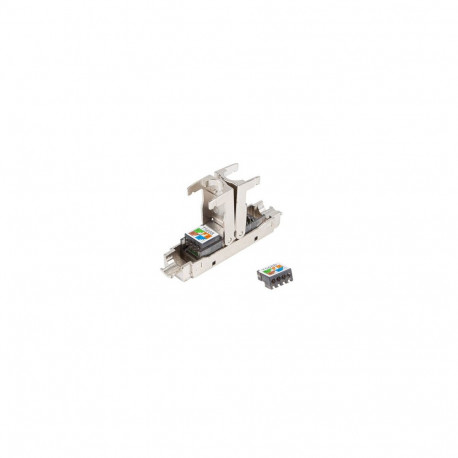 Lanberg 2X RJ45 CAT6A FTP Plug 8P8C tööriistavaba adapter PL2SA-6000TL hõbedane/läbipaistev
