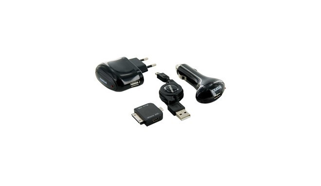 4World charging kit for GSM 3in1 iPhone/HTC/BlackBerry AC/DC/USB