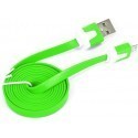 Omega cable USB - microUSB 1m flat, green (41858)