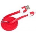 Omega кабель USB/microUSB 1 м плоский, красный (41860)