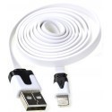 Omega cable USB - Lightning flat, white (41822)