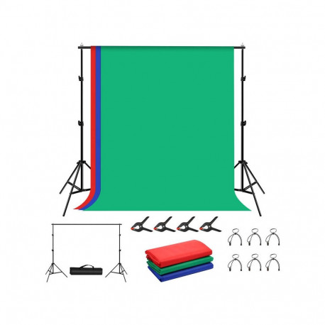 Photo studio background support Puluz 2x2m + Backdrops 3 pcs PKT5204