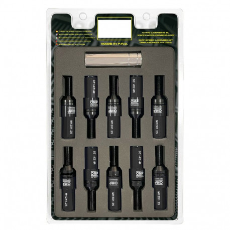 Kruvide komplekt OMP OMPS09971201 28 mm Must M12 x 1,25