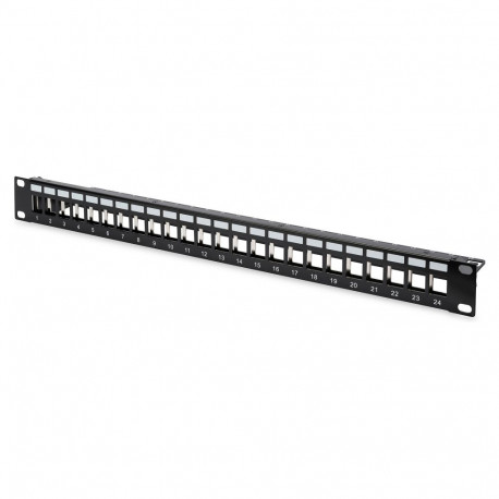 "DIGITUS Patchpanel 1HE 24-Port Modular Patchpanel schwarz"