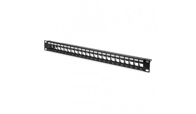 DIGITUS 1HE 24-port modulaarne patch-paneel, must