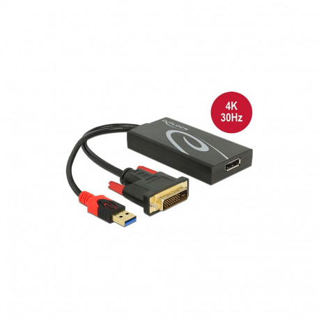 Adapter DVI-pistik > DisplayPort 1.2 pesa, must