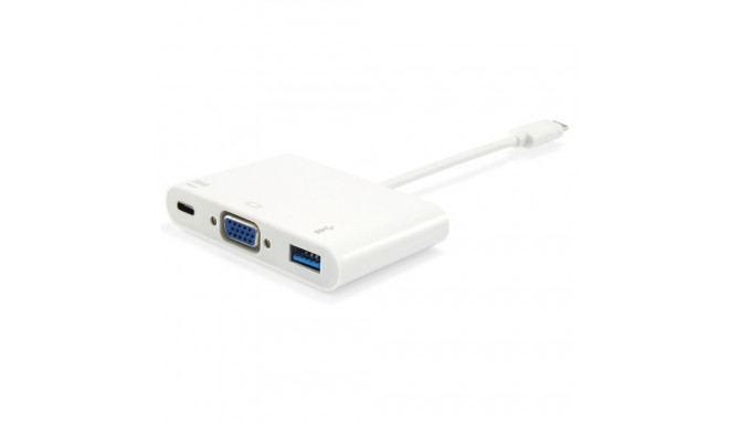 Equip USB-C - VGA, USB 3.0, 60W PD dokkimisjaam, 15 cm, valge