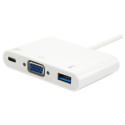 Equip USB-C - VGA, USB 3.0, 60W PD dokkimisjaam, 15 cm, valge