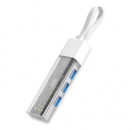 ROLINE mobiilne USB 3.2 Gen 1 jaotur, 4-pordiline, tüüp A+C ühenduskaabel
