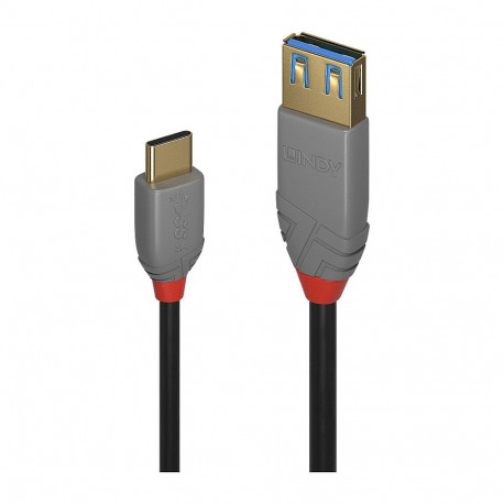 "LINDY USB 3.1 Typ C an A Adapterkabel Anthra Line 0.15m"