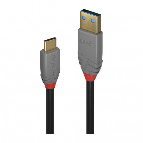 "LINDY USB 3.2 Typ A an C Kabel, 5A PD, Anthra Line 2m"