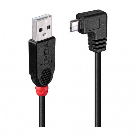 "LINDY USB 2.0 Kabel Typ A/Micro-B 90° gewinkelt M/M 2m"