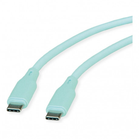 "ROLINE USB 2.0 Kabel, Typ C-C, ST/ST, Silikon, 60W, grn, 1 m"