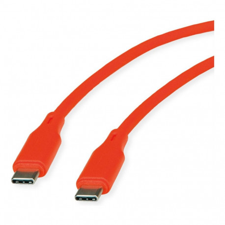 "ROLINE USB 2.0 Kabel, Typ C-C, ST/ST, Silikon, 60W, orange, 1 m"