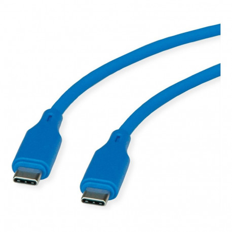 "ROLINE USB 2.0 Kabel, Typ C-C, ST/ST, Silikon, 60W, blau, 1 m"